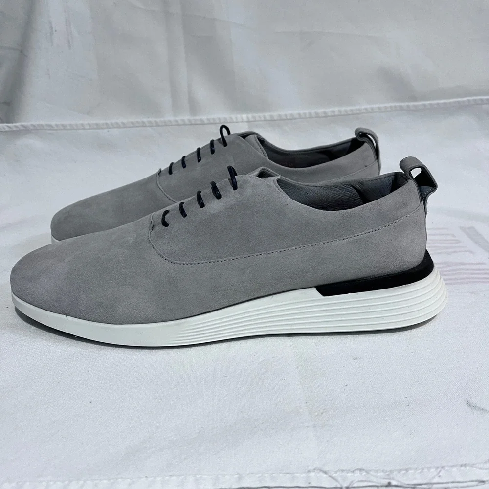 Wolf & Shepherd Swift Knit Derby Mens 9.5 Grey Suede Dress Sneaker Hybrid
